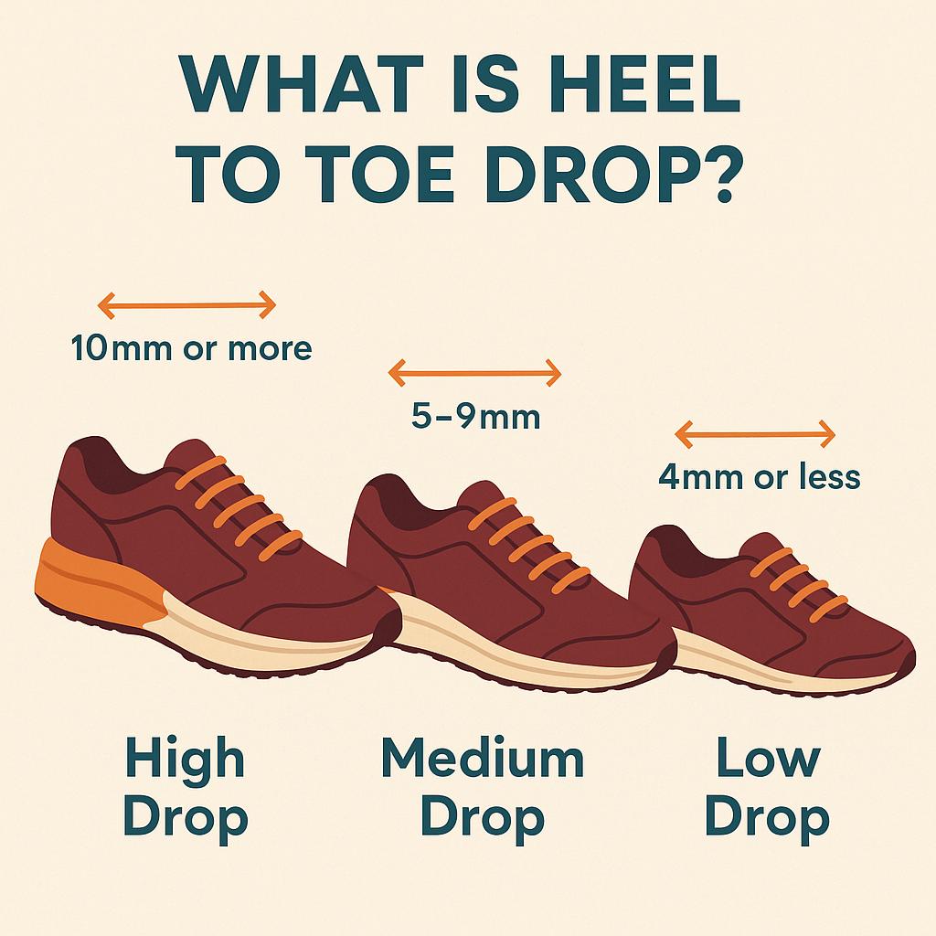 an infographic illustrating heel to toe drop